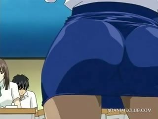 Anime szkoła nauczycielka w krótki spódniczka filmiki cipka