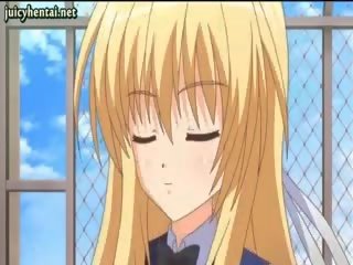Blondinka anime honey doing aýak bilen oýnamak