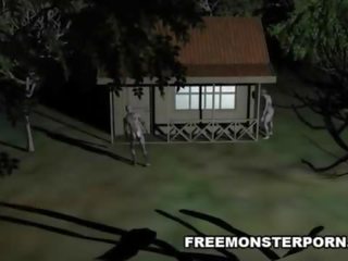 Rondborstig 3d tekenfilm enchantress geneukt hard buitenshuis door een zombie