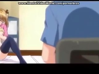 Anime teen babe launches fun fuck in bed