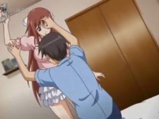 Anime adolescent tihane keppimine ja hõõrudes tohutu torkima saab a näkku purskamine