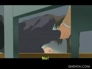 Εύρωστος hentai κορίτσι φυσώντας τεράστιος putz επί γόνατα