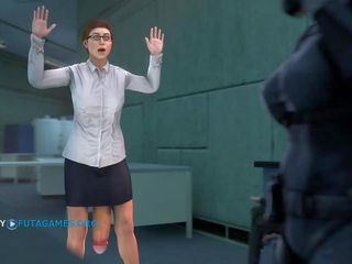 Futa with giant manhood in office, gameplay episode