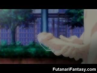 Futanari hentai raudonmedis ji-vyras anime manga tranzistorius pieštinis animacija velenas varpa transseksualas sperma pakvaišęs dickgirl hermafroditas