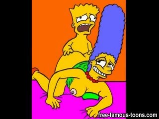 Lustful Bart Simpson bangs Marge and Lisa hard and fast