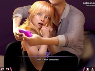 Double Homework &vert; randy blonde teen schoolgirl tries to distract young man from gaming by showing her swell big ass and riding his member &vert; My sexiest gameplay moments &vert; Part &num;14