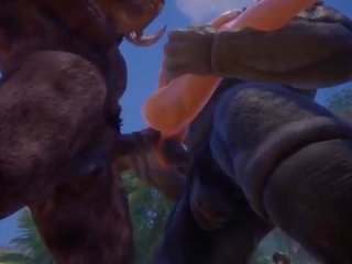 Monsters with Horse Dicks Fuck busty blonde &vert; Big cock Monster &vert; 3D adult clip WildLife
